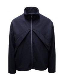 Mens jackets online: D-Vec Reamide blue wool jacket with zip
