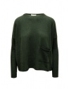 Ma'ry'ya pullover verde con fori per i pollici acquista online YNK060 BOTTLEGREEN D12