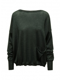 Ma'ry'ya green wool sweater with two pockets online