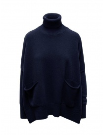 Ma'ry'ya maglia a collo alto in lana blu navy online