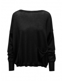 Maglieria donna online: Ma'ry'ya maglia scollo a barchetta in lana nera