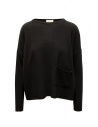 Ma'ry'ya pullover nero con fori per i pollicishop online maglieria donna