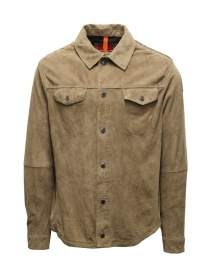 Mens jackets online: Parajumpers Radcliff brown suede shirt-jacket