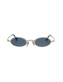 Occhiali online: Kuboraum Z24 occhiali ovali in metallo lenti blu scure
