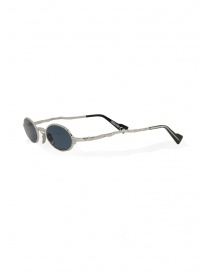 Kuboraum Z24 occhiali ovali in metallo lenti blu scure