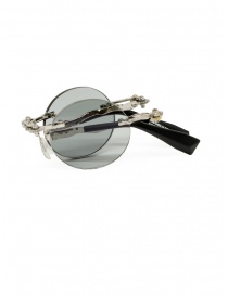 Glasses online: Kuboraum H42 foldable metal glasses with grey round lenses