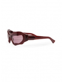 Kuboraum E22 burgundy wraparound glasses with pink lenses price