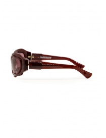 Kuboraum E22 burgundy wraparound glasses with pink lenses glasses buy online