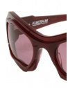 Kuboraum E22 burgundy wraparound glasses with pink lenses shop online glasses
