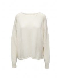 Ma'ry'ya pullover in cotone bianco a manica lunga online