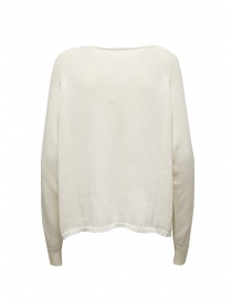 Ma'ry'ya pullover in cotone bianco a manica lunga