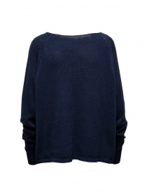 Ma'ry'ya pullover a maniche lunghe in cotone blu navy