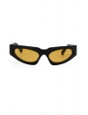 Kuboraum E21 BM matte black wraparound glasses with ochre lenses buy online E21 58-19 BM ocra