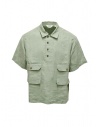 Woolrich camicia in lino maniche corte verde acquista online WJSI0071 SAGE
