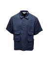 Woolrich camicia in lino maniche corte blu navy acquista online WJSI0071 NAVY