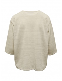 M.&Kyoko T-shirt in carta e cotone beige a fiori ricamati prezzo