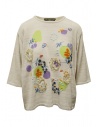 M.&Kyoko T-shirt in carta e cotone beige a fiori ricamati acquista online BEH01011WA L-GRAY 71