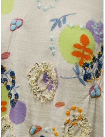 M.&Kyoko T-shirt in carta e cotone beige a fiori ricamati