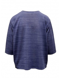 M.&Kyoko T-shirt in carta e cotone blu a fiori ricamati prezzo