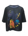 Fuga Fuga t-shirt in carta e cotone nera a ricami colorati acquista online BEHA07008WA BLACK 81