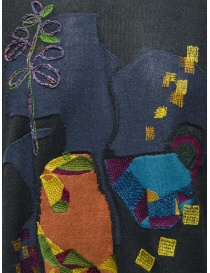 Fuga Fuga t-shirt in carta e cotone nera a ricami colorati