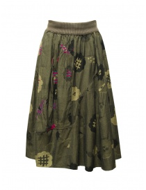 Gonne donna online: M.&Kyoko gonna a fiori e caramelle in cotone khaki