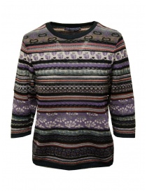 M.&Kyoko T-shirt in carta e cotone a righe viola e nere online