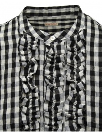 Kapital camicia a quadri bianchi e neri con volant prezzo