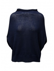 Ma'ry'ya sleeveless sweater in navy blue linen and cotton online