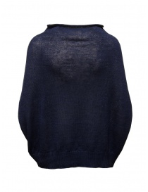 Ma'ry'ya maglia smanicata blu scuro in lino e cotone
