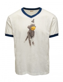 Kapital T-shirt bianca scollo a V stampa scimmia online