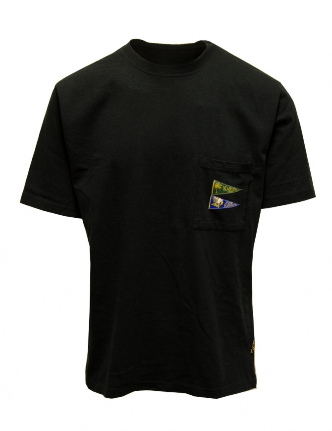 Kapital T-shirt nera con bandierine EK-1223SC BLACK Kapital T-shirt nera con bandierine EK-1223SC BLACK t shirt uomo online shopping
