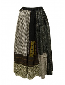 Kapital black and white checked patchwork skirt online