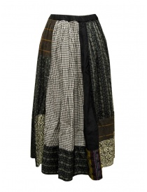 Kapital black and white checked patchwork skirt