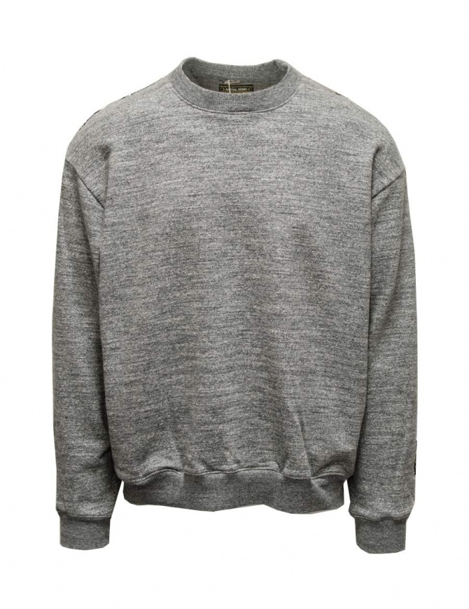 Kapital grey sweatshirt with patchwork on the back K2403LC094 CHARCOALxBLK Kapital grey sweatshirt with patchwork on the back K2403LC094 CHARCOALxBLK men s knitwear online shopping