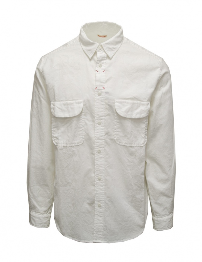 Kapital camicia bianca con ricami rossi EK-1666LS WHITE Kapital camicia bianca con ricami rossi EK-1666LS WHITE camicie uomo online shopping