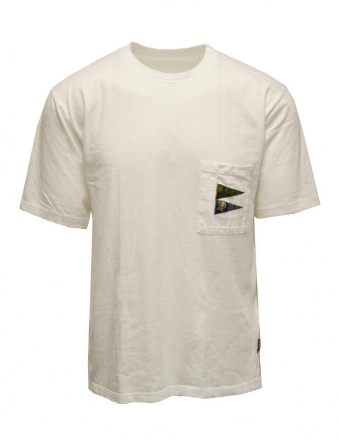 Kapital White T-shirt with little flags EK-1223SC WHITE Kapital White T-shirt with little flags EK-1223SC WHITE mens t shirts online shopping
