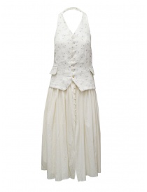Abiti donna online: A Tentative Atelier Sarton abito lungo a gilet bianco naturale