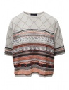 Fuga Fuga beige perforated mesh and colored striped T-shirt buy online BEN07201WA BEIGE 31