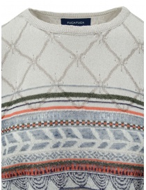 Fuga Fuga beige perforated mesh and colored striped T-shirt womens t shirts buy online