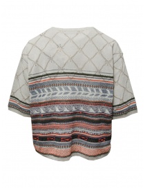 Fuga Fuga beige perforated mesh and colored striped T-shirt