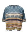 Fuga Fuga T-shirt traforata blu cadetto a righe colorate acquista online BEN07201WA BLUE 51
