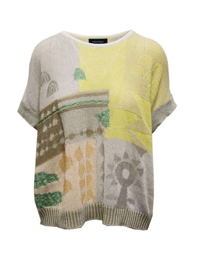 Fuga Fuga yellow grey pink knit T-shirt BEN07220WA L-GRAY 71 Fuga Fuga yellow grey pink knit T-shirt BEN07220WA L-GRAY 71 womens t shirts online shopping