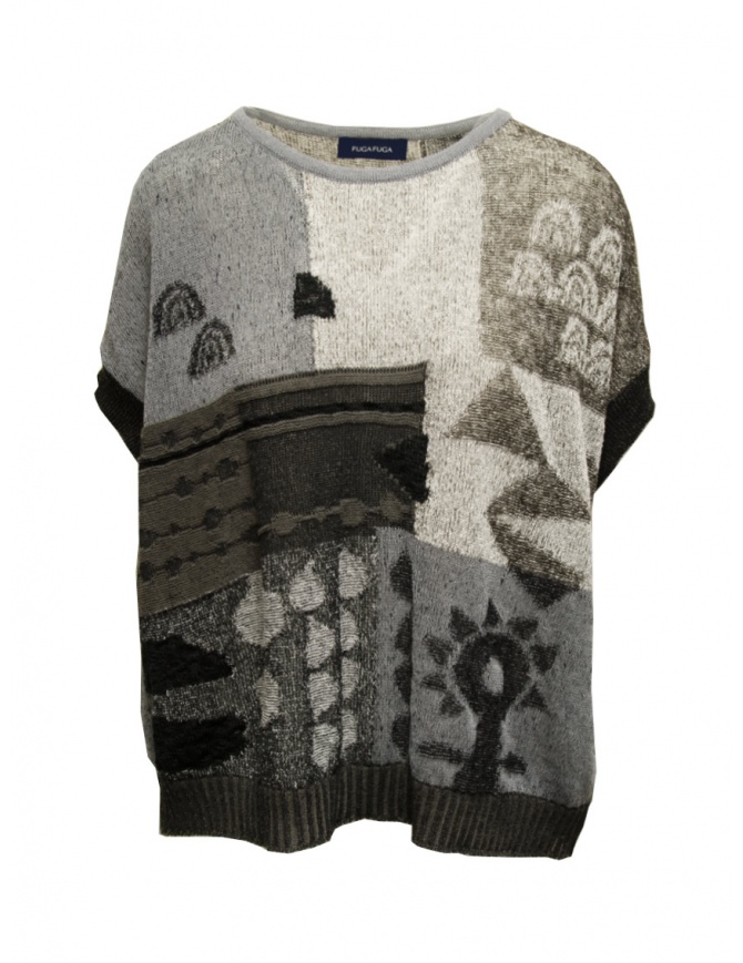 Fuga Fuga T-shirt in maglia grigia pattern geometrico BEN07220WA BLACK 81 Fuga Fuga T-shirt in maglia grigia pattern geometrico BEN07220WA BLACK 81 t shirt donna online shopping