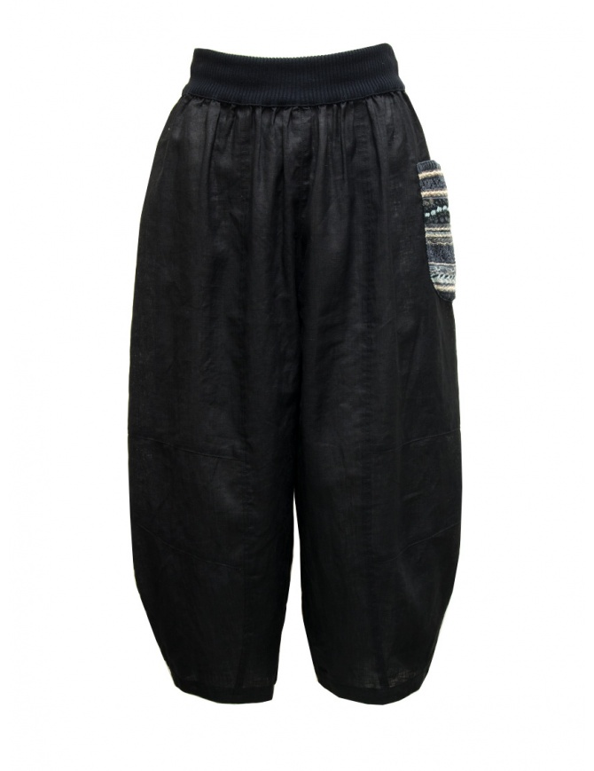 M.&Kyoko pantalone cropped nero con tasca laterale BEN01267WA BLACK 81 M.&Kyoko pantalone cropped nero con tasca laterale BEN01267WA BLACK 81 pantaloni donna online shopping