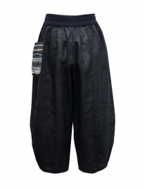 M.&Kyoko pantalone cropped nero con tasca laterale