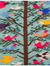 Kapital scarf-stole in green wool with colorful birds price