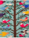 Kapital scarf-stole in green wool with colorful birds EK-310XMA EMERALD price