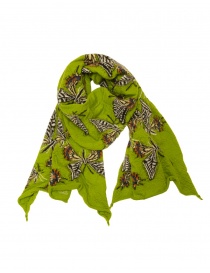 Kapital sciarpa-stola oversize verde con farfalle