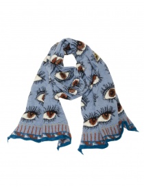 Kapital printed eyes light blue scarf price